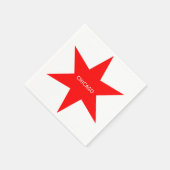 Serviette En Papier "CHICAGO" - Chicago Drapeau rouge 6 points étoile (Coin)