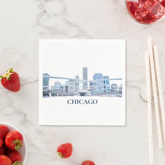 Serviette En Papier Chicago Cocktail Napkin (En situation)