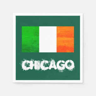 Serviette En Papier Chicago Irlandais - Saint-Patrick de la ville vent