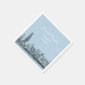Serviette En Papier Chicago Skyline Light Blue BG Sweet 16 (Coin)