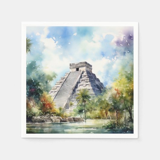 Serviette En Papier Chichen Itza (Devant)