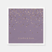 Serviette En Papier chick glam rose or confetti points violet (Devant)
