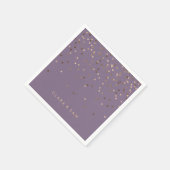 Serviette En Papier chick glam rose or confetti points violet (Coin)