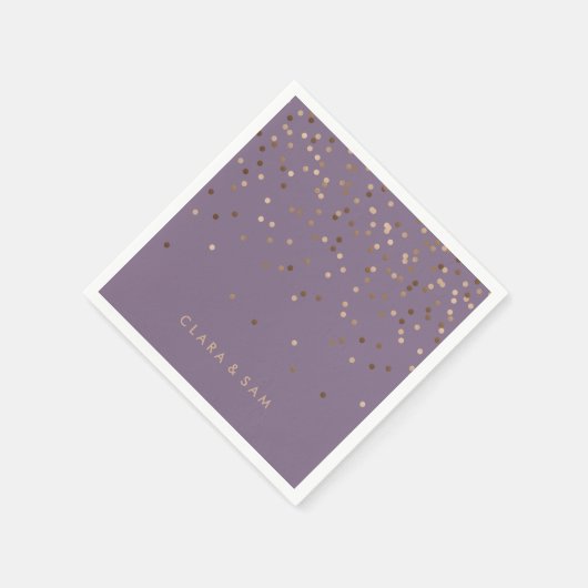 Serviette En Papier chick glam rose or confetti points violet (Coin)