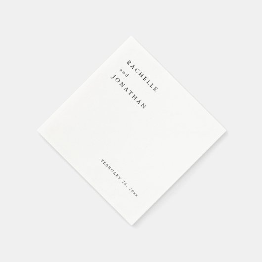 Serviette En Papier Chick noir blanc Mariage simple Naples (Coin)