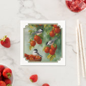Serviette En Papier Chickadee Birds Apple Harvest (En situation)