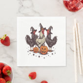 Serviette En Papier Chicken sorcière Citrouille d'Halloween automne (En situation)