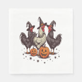 Serviette En Papier Chicken sorcière Citrouille d'Halloween automne (Devant)