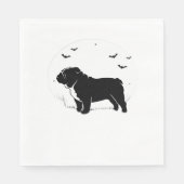 Serviette En Papier Chien à Chien - Halloween Moon Silhouette Ov (Devant)