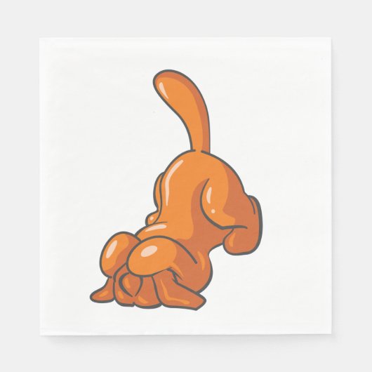 Serviette En Papier Chien à col orange (Devant)