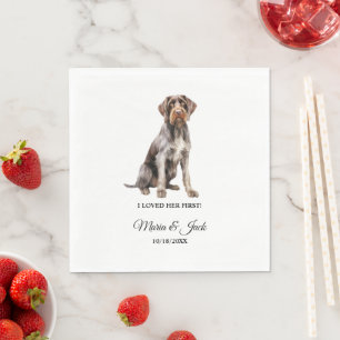 Serviette En Papier Chien à Poil Dur Allemand J'ai aimé son premier ma