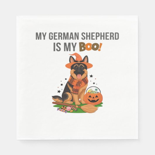 Serviette En Papier Chien à pointer germanique - Halloween Moon Si (Devant)