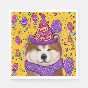 SERVIETTE EN PAPIER CHIEN AKITA