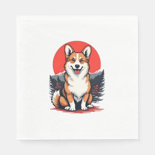 Serviette En Papier Chien Akita Inu (Devant)