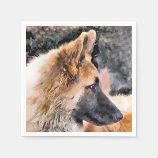 SERVIETTE EN PAPIER CHIEN ALLEMAND SHEPHERD (Devant)