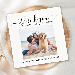 Serviette En Papier Chien animal de compagnie Mariage photo personnali