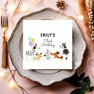 Serviette En Papier Chien Anniversaire Chiot Pawty Animaux Animaux Ani