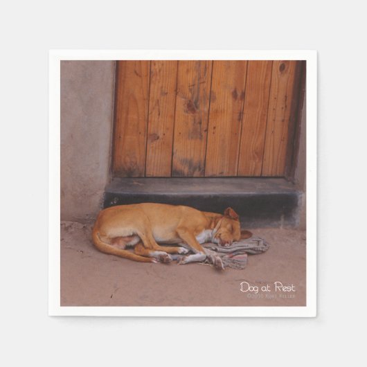 Serviette En Papier Chien au repos (Devant)