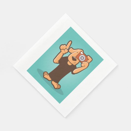 Serviette En Papier Chien Avec Caméra (Coin)
