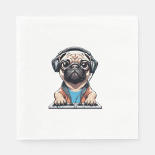 Serviette En Papier Chien avec casque 1