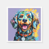 Serviette En Papier Chien avec des lunettes (Devant)