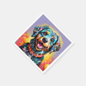 Serviette En Papier Chien avec des lunettes (Coin)