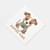 Serviette En Papier chien avec une tasse de café (Coin)