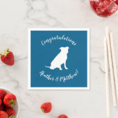 Serviette En Papier Chien Baby shower Pit Pitbull Blue Boy (En situation)