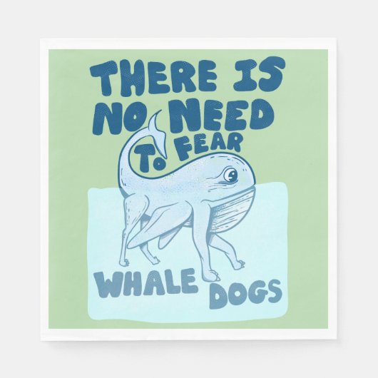 Serviette En Papier Chien baleine créature drôle (Devant)