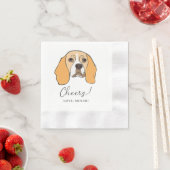 Serviette En Papier Chien beagle Cheers Chien Cocktail Personnalisé Na (En situation)
