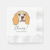 Serviette En Papier Chien beagle Cheers Chien Cocktail Personnalisé Na (Devant)