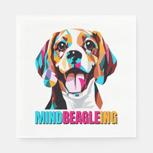 Serviette En Papier Chien Beagle de l'état d'esprit (Devant)