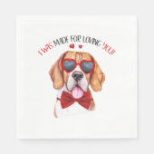 Serviette En Papier Chien beagle fait pour vous aimer (Devant)