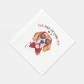 Serviette En Papier Chien beagle fait pour vous aimer (Coin)