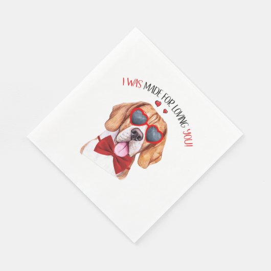 Serviette En Papier Chien beagle fait pour vous aimer (Coin)