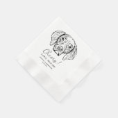 Serviette En Papier Chien beagle salue personnalisation Chien Mariage  (Coin)