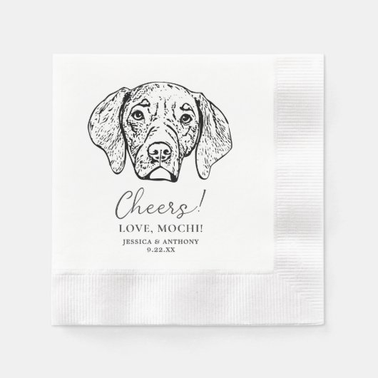 Serviette En Papier Chien beagle salue personnalisation Chien Mariage (Devant)