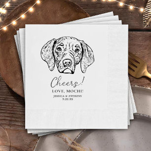 Serviette En Papier Chien beagle salue personnalisation Chien Mariage 