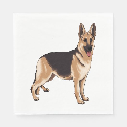 Serviette En Papier Chien berger allemand 1 (Devant)