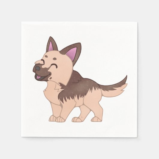 Serviette En Papier Chien berger allemand de Kawaii (Devant)