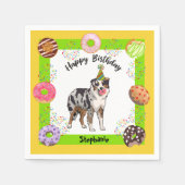 Serviette En Papier Chien berger australien fête d'anniversaire Napkin (Devant)