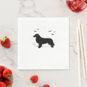 Serviette En Papier Chien berger australien - Halloween Moon Silhouett (En situation)