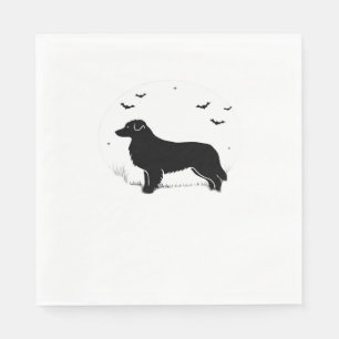 Serviette En Papier Chien berger australien - Halloween Moon Silhouett