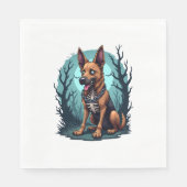 Serviette En Papier Chien berger de squelette (Devant)