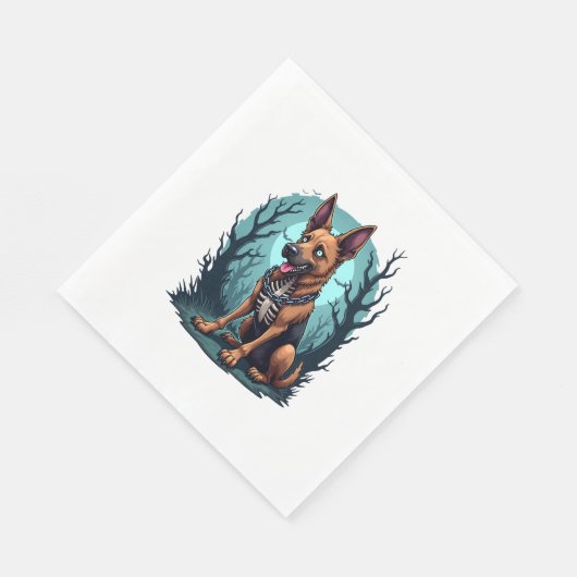 Serviette En Papier Chien berger de squelette (Coin)