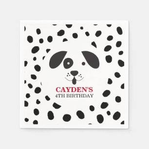 Serviette En Papier Chien Black Spot Dalmatie Anniversaire