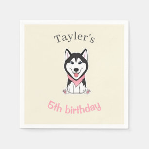 Serviette En Papier Chien blanc et noir