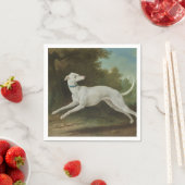 Serviette En Papier Chien blanc gris (par Jean-Baptiste Oudry) (En situation)