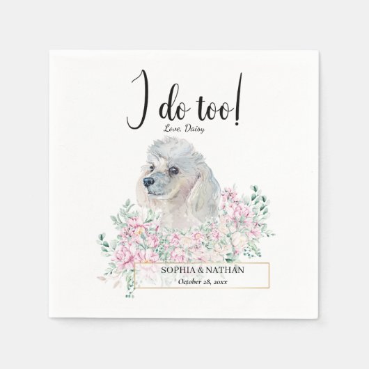 Serviette En Papier Chien blanc Mariage Cocktail Serviettes (Devant)