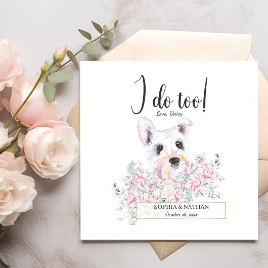 Serviette En Papier Chien blanc Schnauzer Mariage Cocktail Napkins